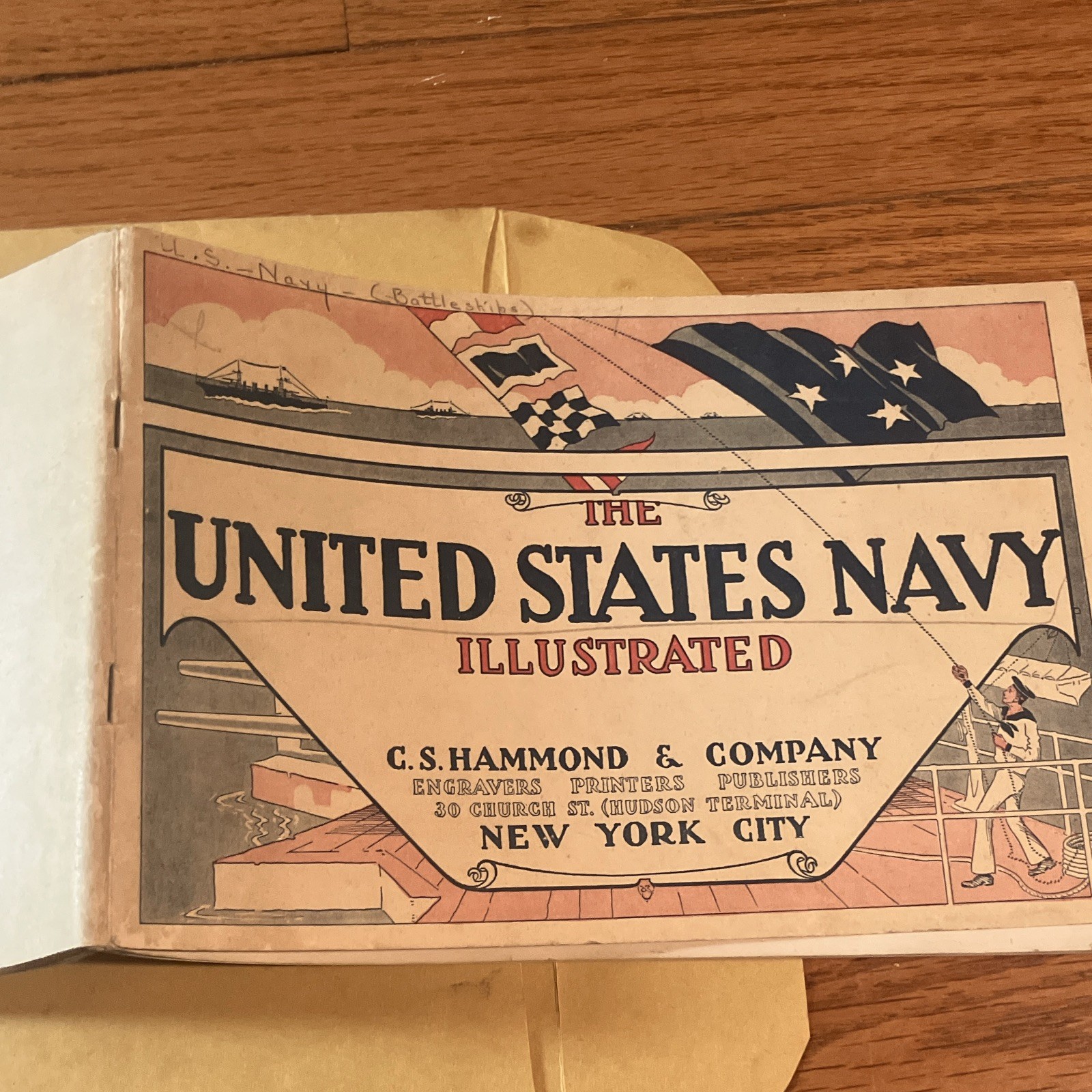 Antique 1917 The United States Navy Illustrated Book G.S Hammond &Co