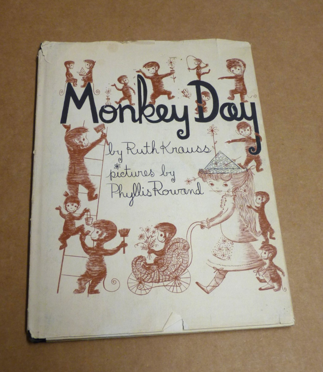 MONKEY DAY by Ruth Krauss, Illustrated by Phyllis Rowland, 1957 HC Edition
