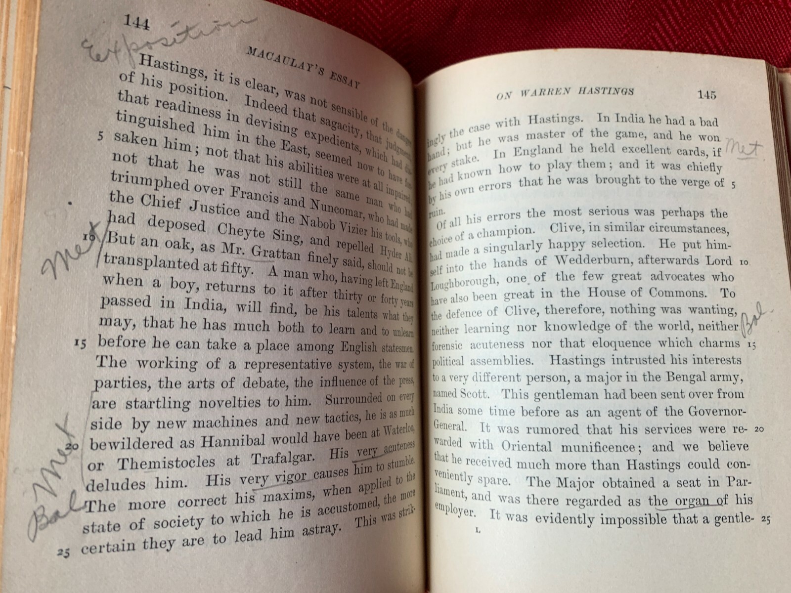 MACAULAY’S ESSAY on WARREN HASTINGS (MARGARET FRICK) 1900 MINI HARDBACK – VGC