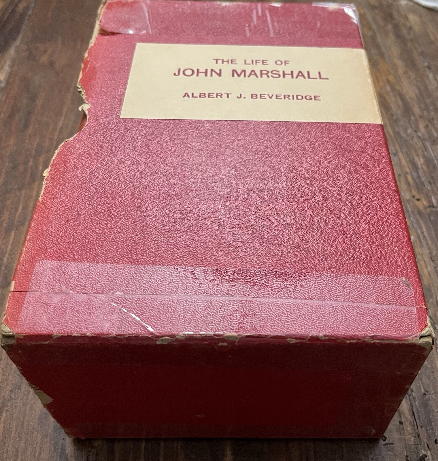 1919 LIFE OF JOHN MARSHALL by Albert Beveridge 4 Volumes in 2 Books + Slipbox