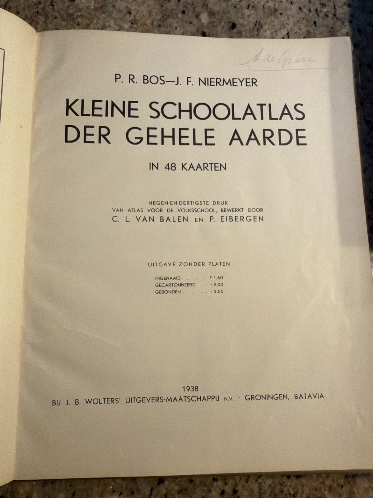 Vintage Kleine Schoolatlas der gehele aarde 1938 – Netherlands World Atlas