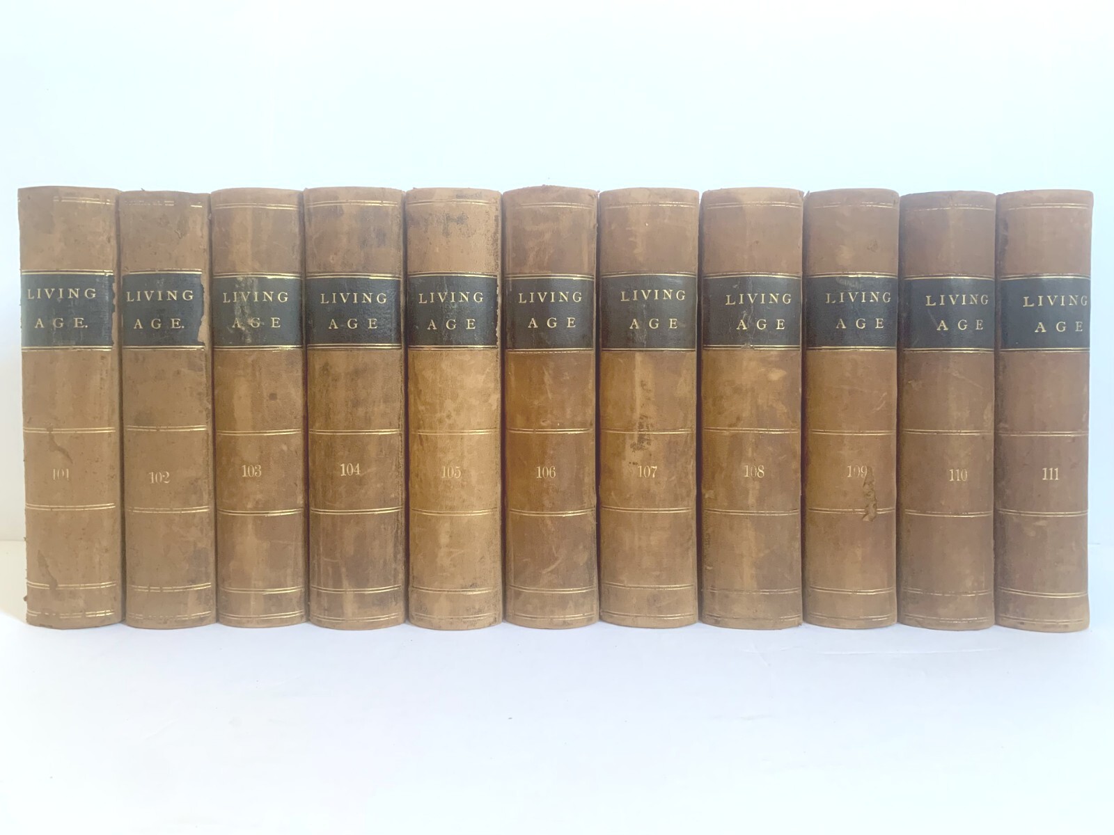 Living Age Leather-Bound Periodicals 1863-1871 Anthony Trollope, VGC, 32 Volumes