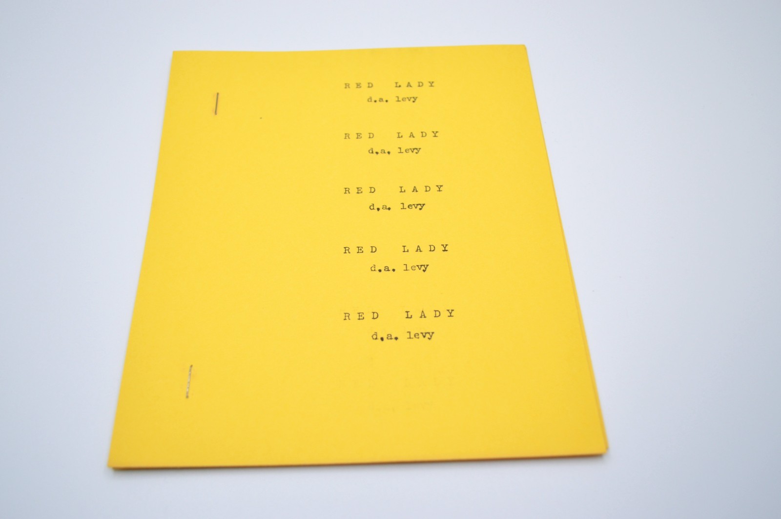 d.a. levy, RED LADY, 1969, 2nd Ed. LE/500, Mimeograph Revolution, Poetry, LN