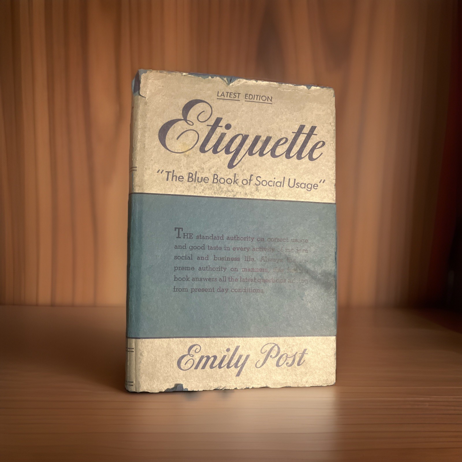 ETIQUETTE Blue Book of Social Usage EMILY POST 1942 Print HCDJ / Nice