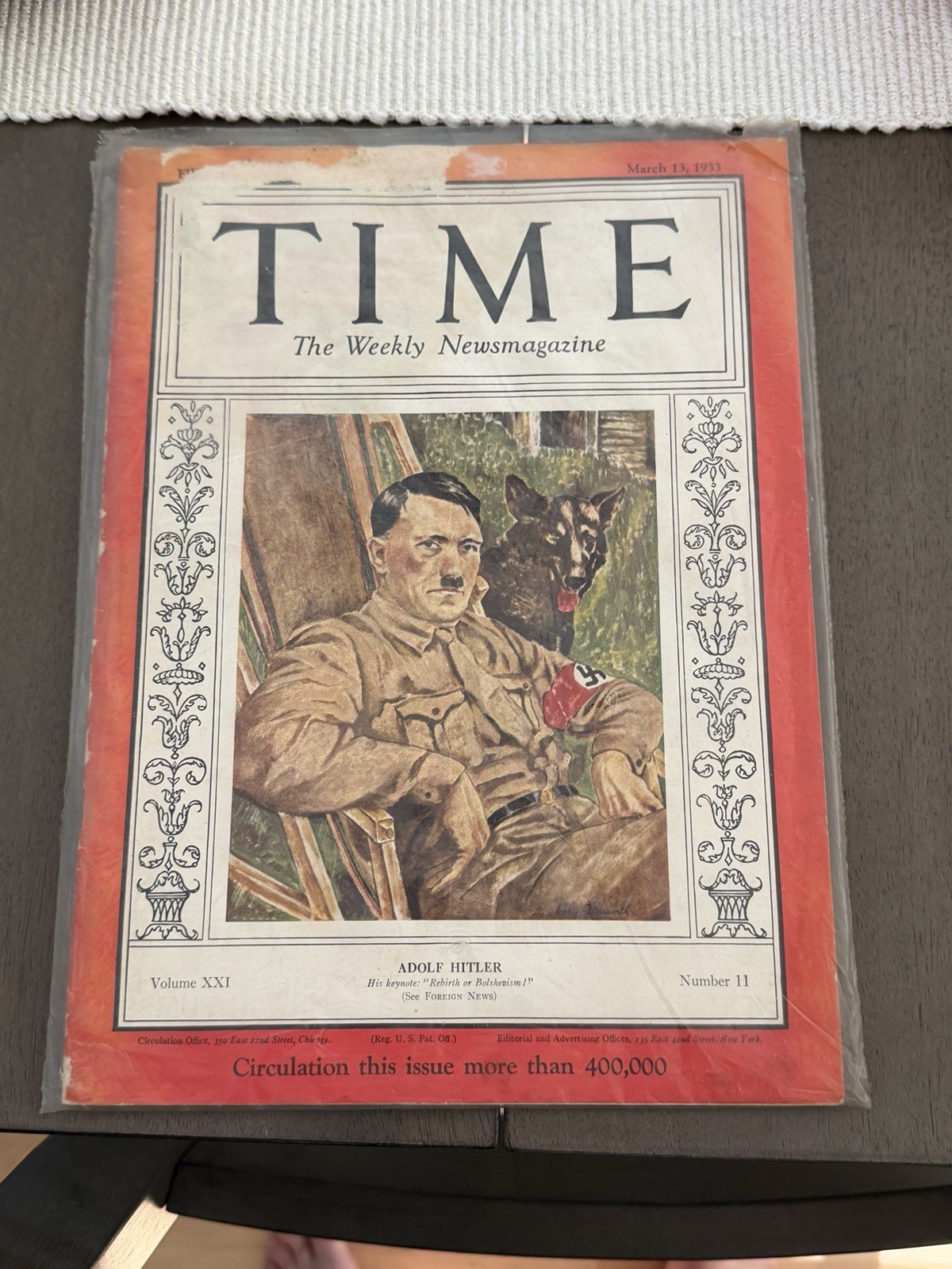 TIME MAGAZINE MARCH 13, 1933 – ADOLF HITLER WWII WW2 Nazi