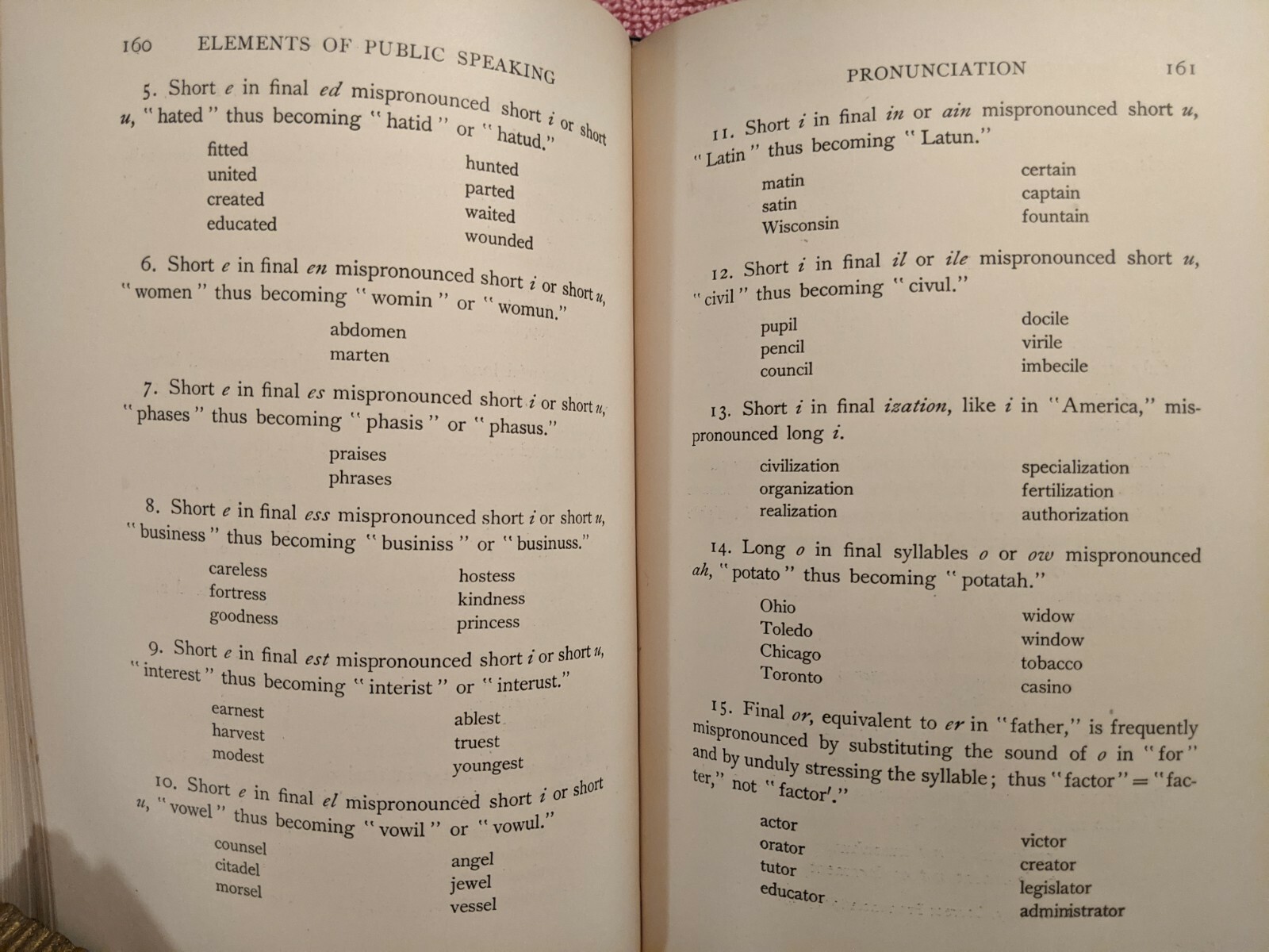 Houghton, THE ELEMENTS OF PUBLIC SPEAKING, 1916, Ginn & Company, HB, 333 Pages