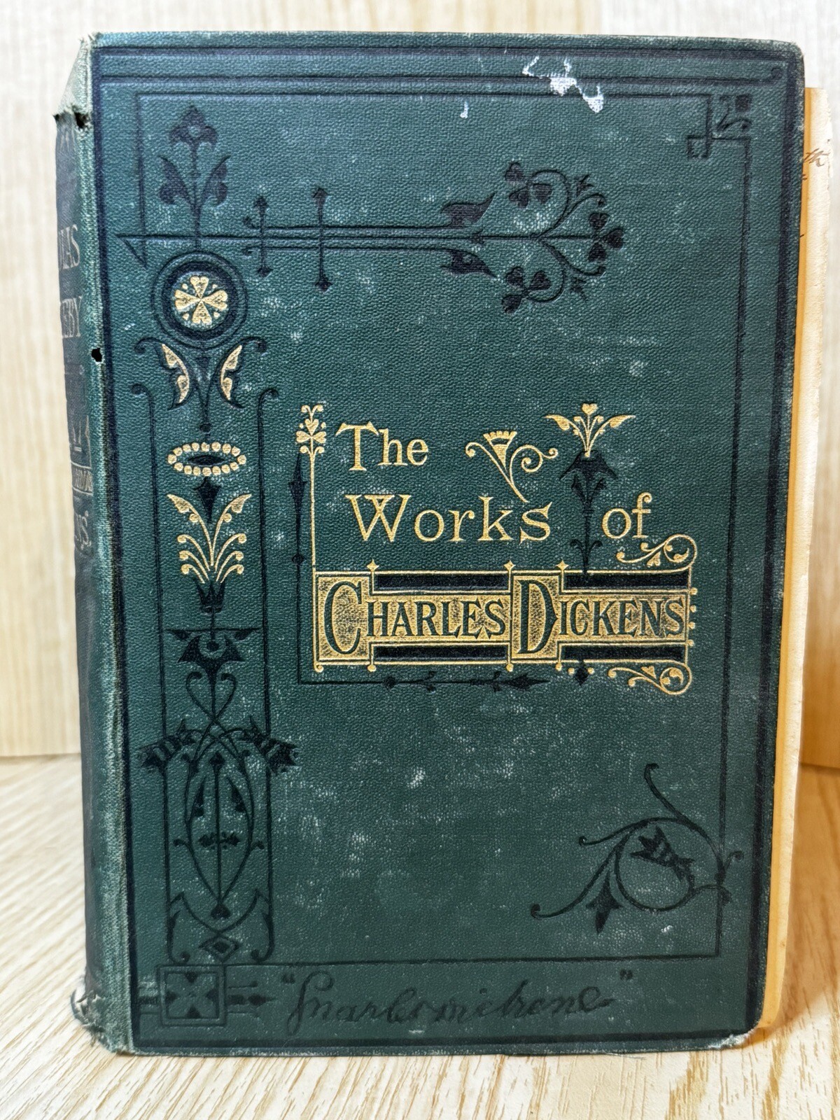 Antique The Works of Charles Dickens Nicholas Nickleby Vintage Decorative Book