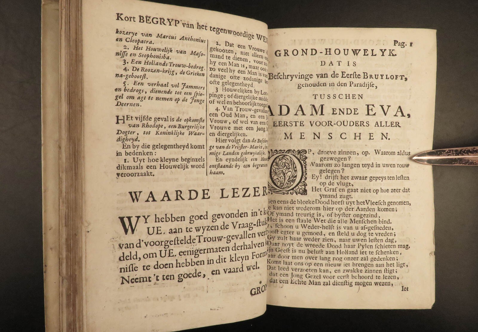 1750 1ed Jacob Cats Marriage Trou-Ringh Poetry Adam & Eve Dutch ART Engravings