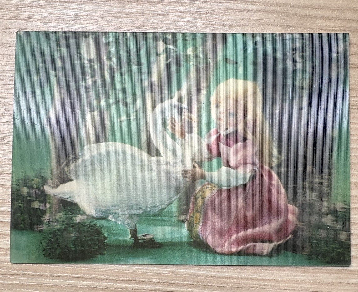 THE WILD SWANS Hans Christian Andersen Lenticular Cover 1966 Golden Press