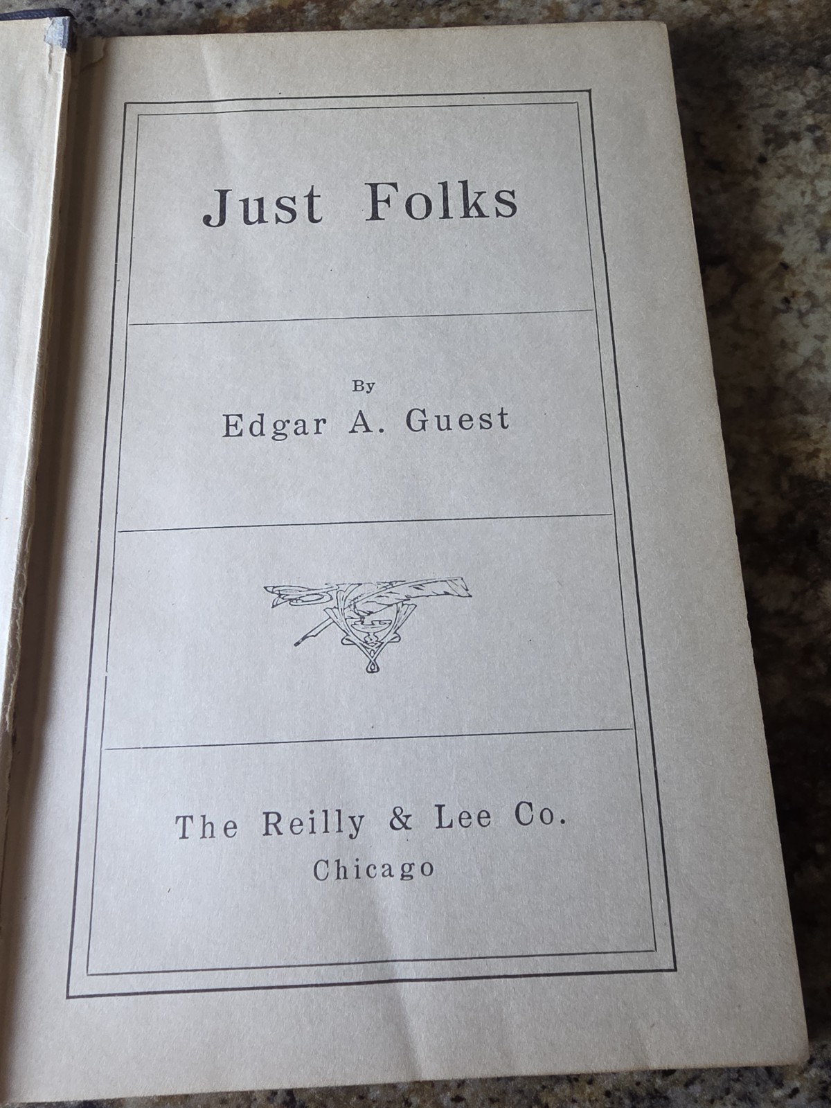 Signed Edgar A. Guest Just Folks 1926 HC Poetry Inspirational Book