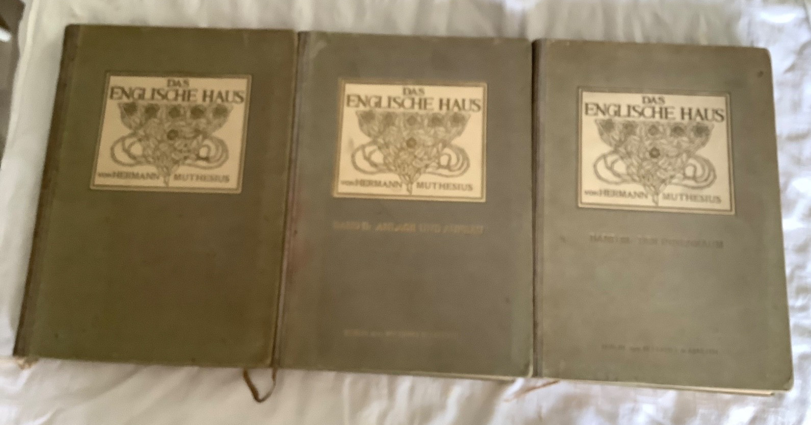 Das Englische Haus : German architecture HB book set Muthesius 3 vols 1908-11