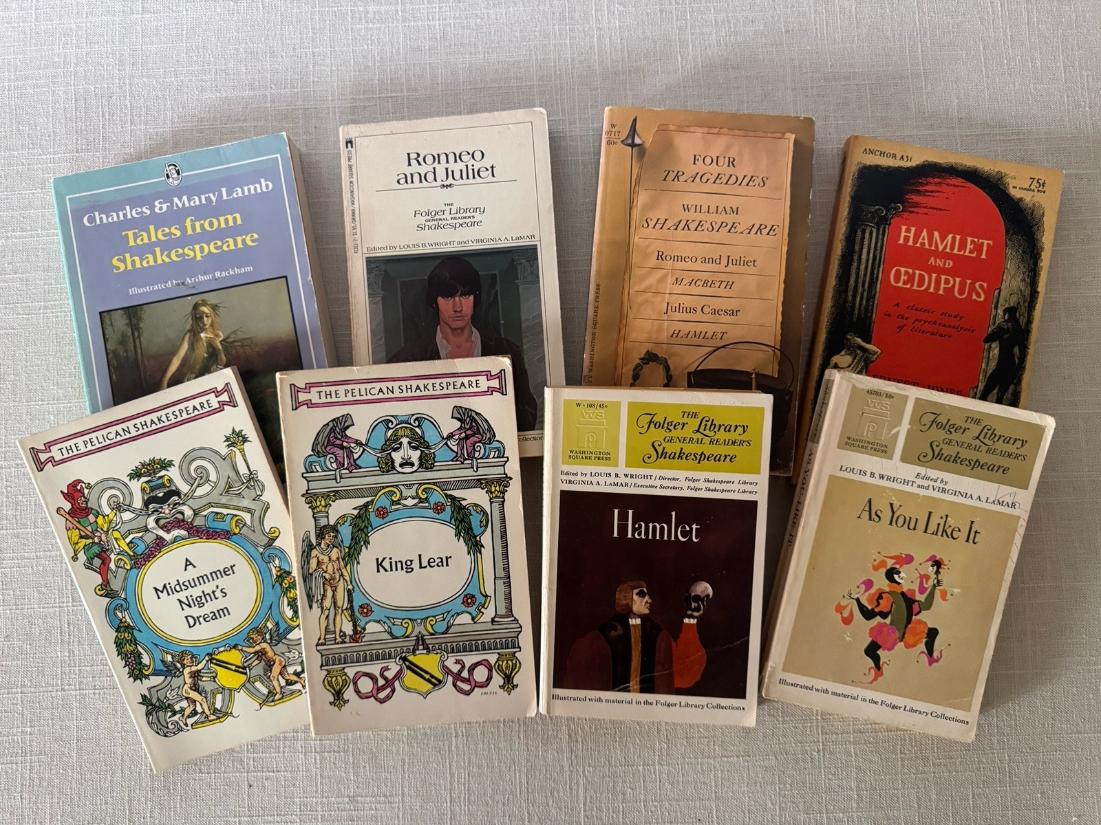 Vintage Shakespeare Lear Hamlet Romeo Juliet Pelican Folger Lamb (Lot of 8 PBs)