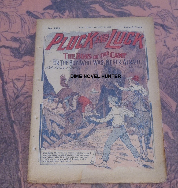 PLUCK AND LUCK #1522 GREAT COVER FRANK TOUSEY DIME NOVEL