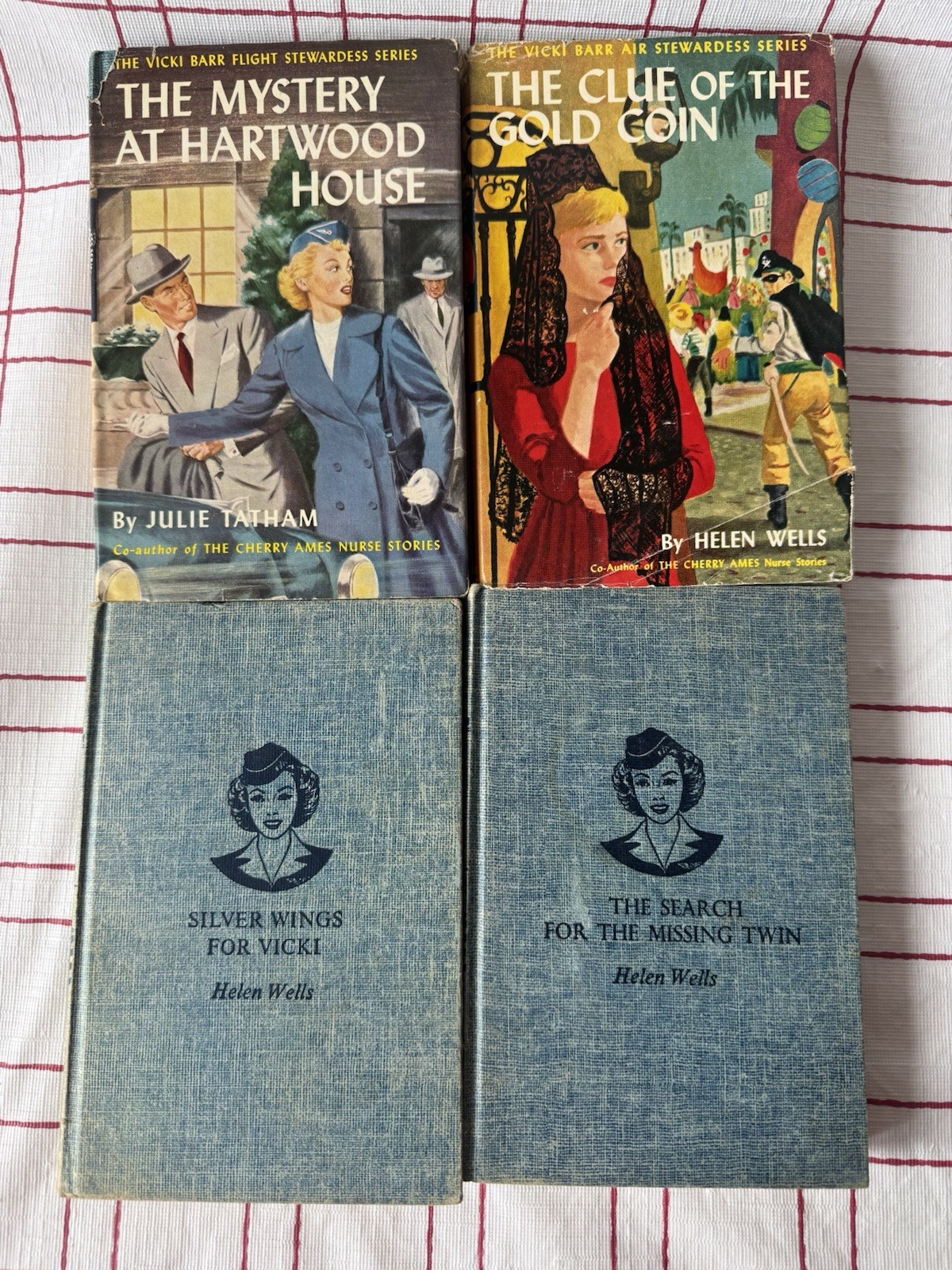 LOT OF 4 The Vicki Barr Flight Stewardess Series Book Lot By Helen Wells