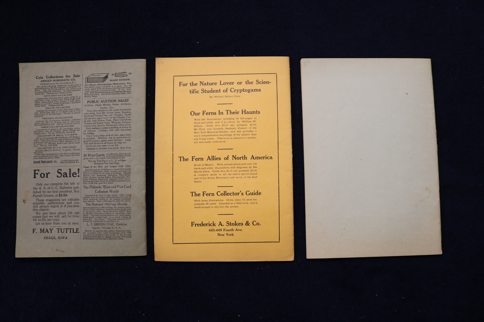 1912-1914 THE CURIO COLLECTOR QUARTERLY MAGAZINE – LOT OF 3 – K 1625