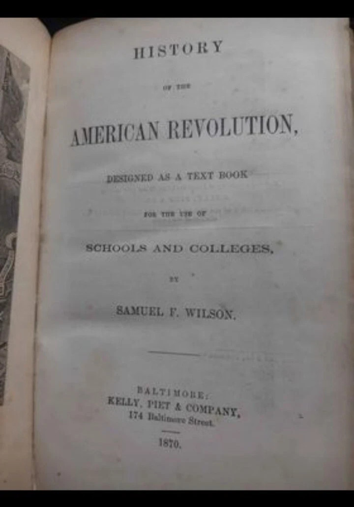 Rare History of The American Revolution Samuel Wilson 1870 First Edition