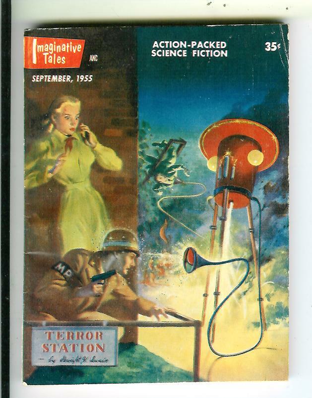 IMAGINATIVE TALES, 9/55, US sci-fi gga digest mag, Swain, Slesar, McCauly cover