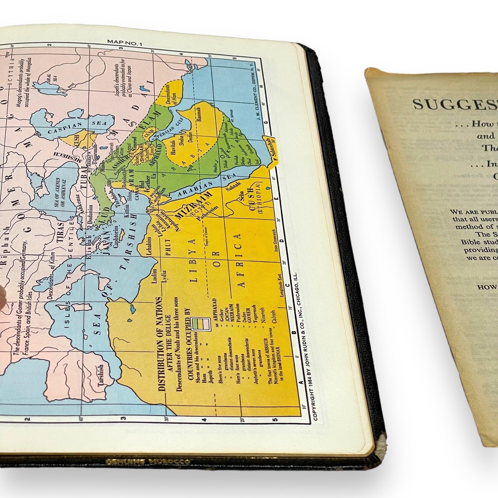 The System Bible Study Enlarged Edition KJV 1968 Morocco Leather w/RARE Insert
