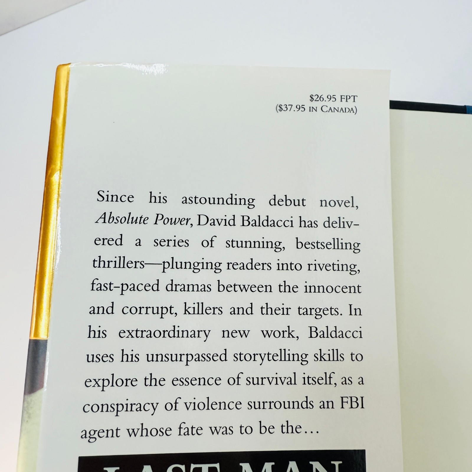 ? LAST MAN STANDING by David Baldacci – Signed 1st/1st HC DJ Near Fine