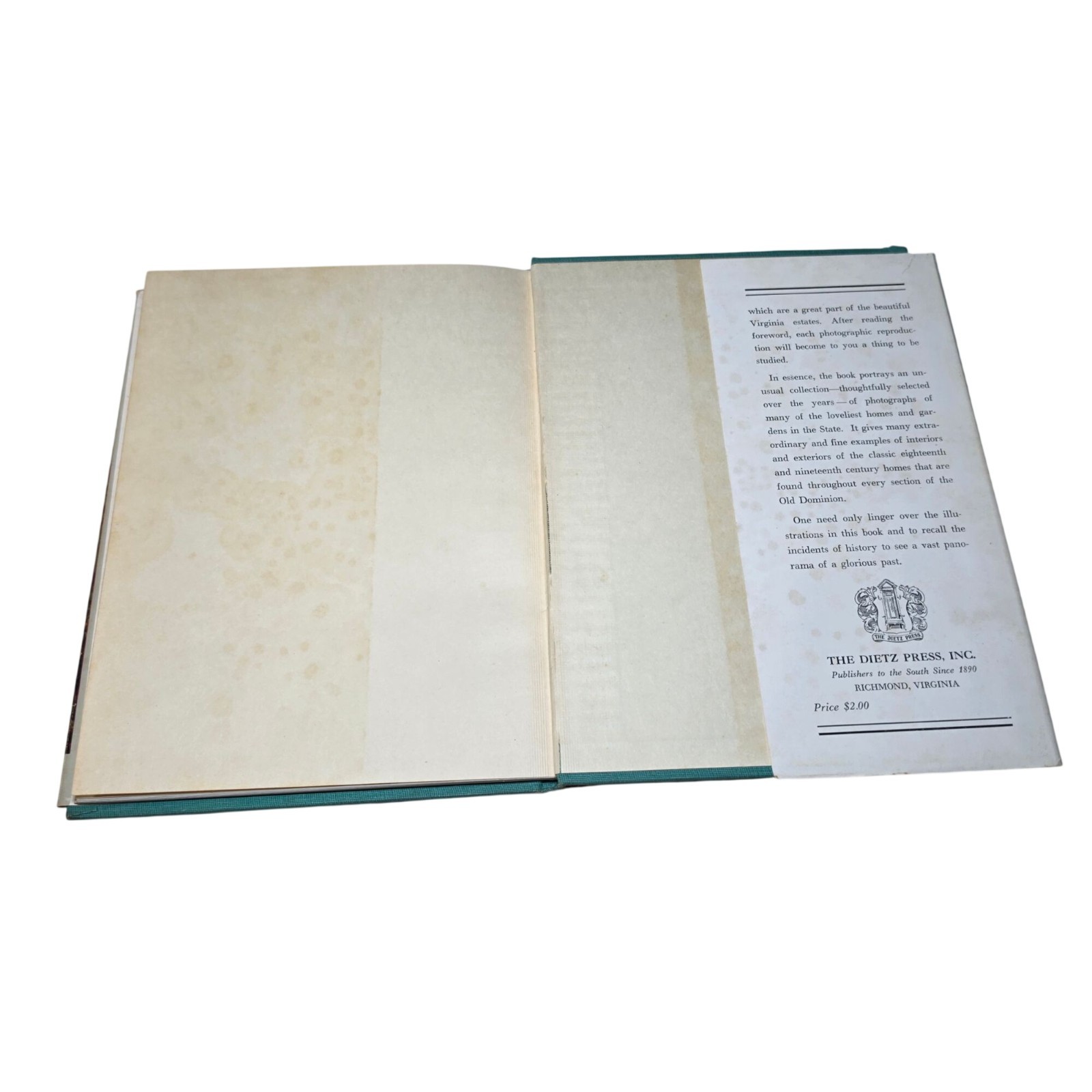 Photographic Studies of Old Virginia Homes & Gardens 1953 Dietz Press Hardcover