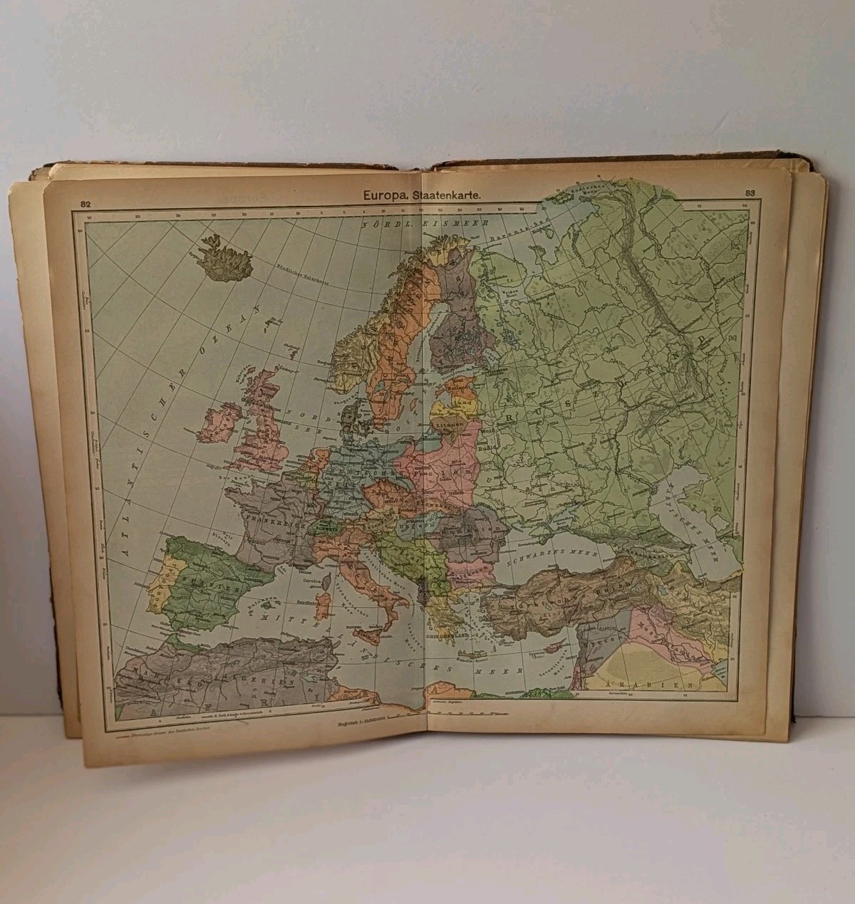 1927 Diercke Schulatlas German School Atlas 65th Ed Weimar Era Color Maps 156 Pg