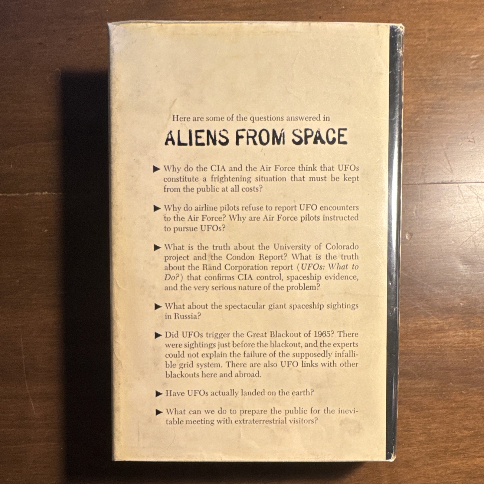 Major Donald E. Keyhoe Aliens from Space Hardcover 1973 Doubleday Dust Jacket