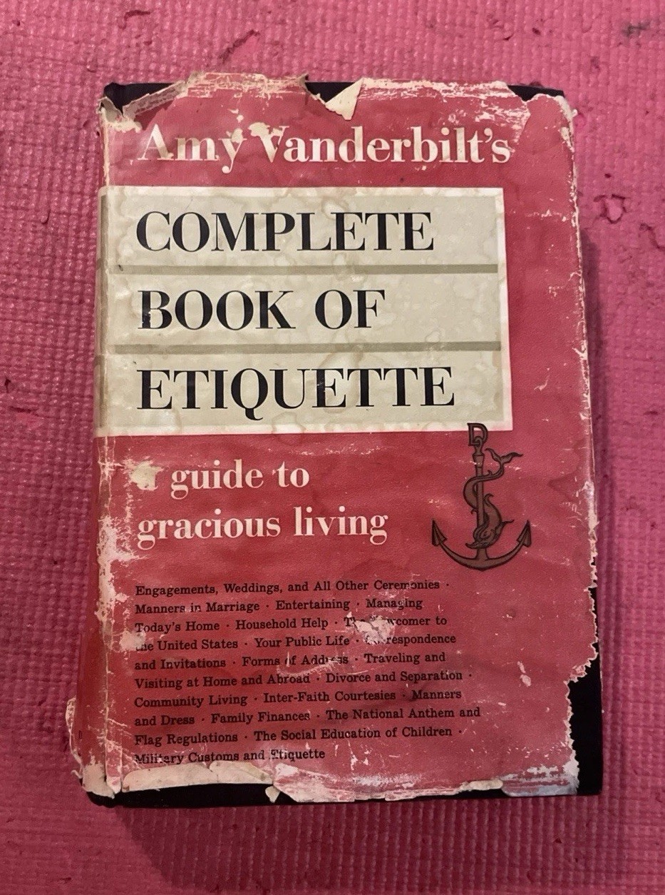 1952 Hardcover, 1st edition Amy Vanderbilt’s Complete Book Of Etiquette Rare