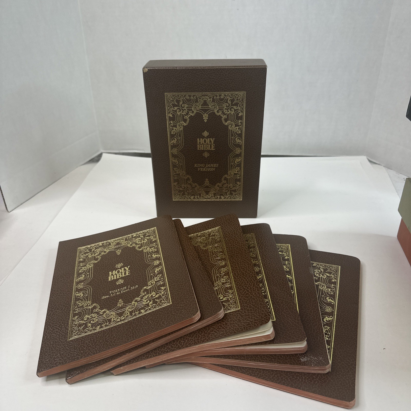 Holy Bible King James Version 6 Volume Set Embossed Covers KJV Vintage