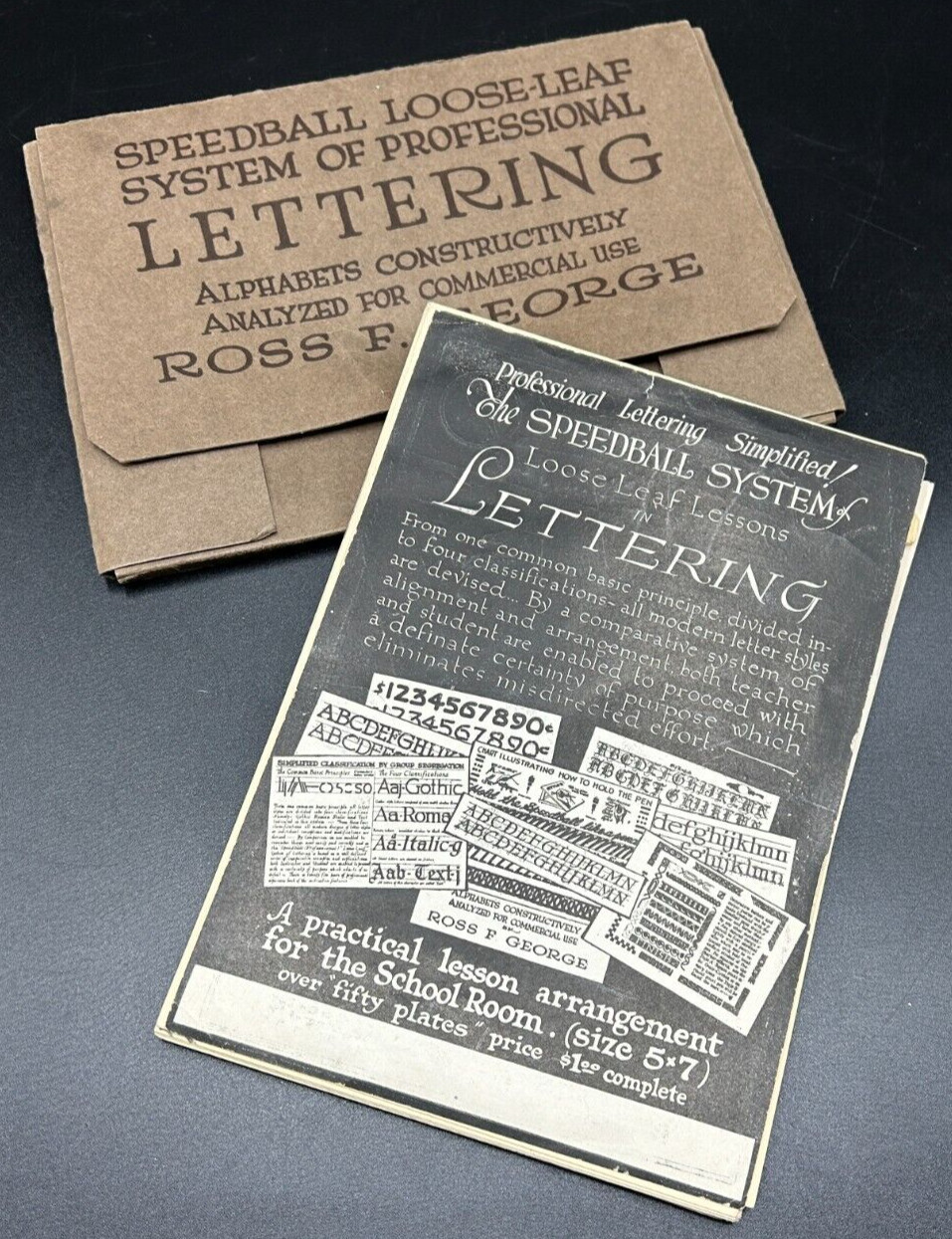 Speedball System of Lettering – Loose-Leaf Lessons – Ross. F. George – Vintage