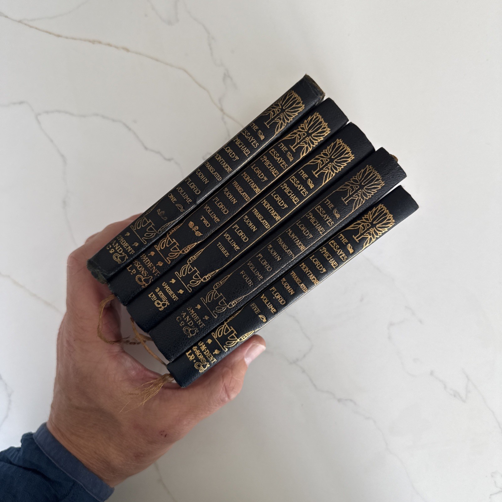The Essayes of Michael, Lord of Montaigne x5 HB Vols I-V c1900 J M Dent Florio