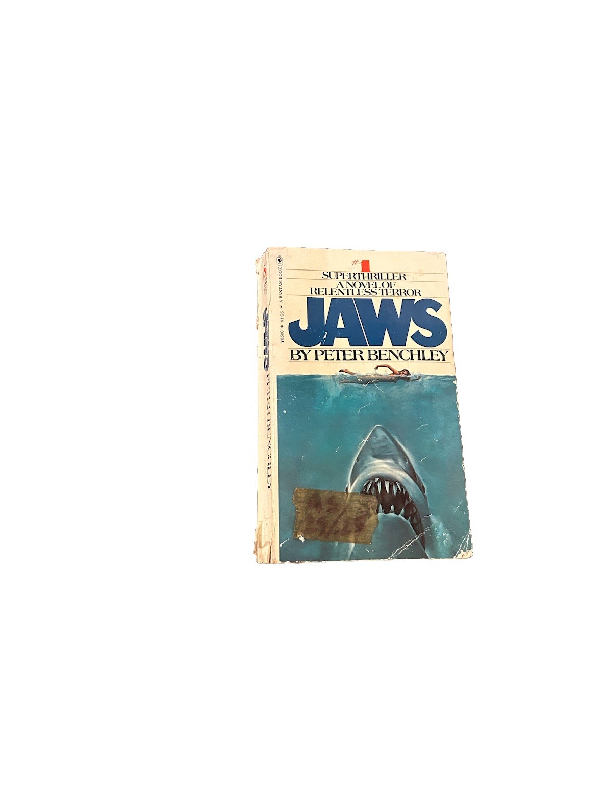 JAWS the novel by Peter Benchley, 1975 First Paperback Edition Bantam