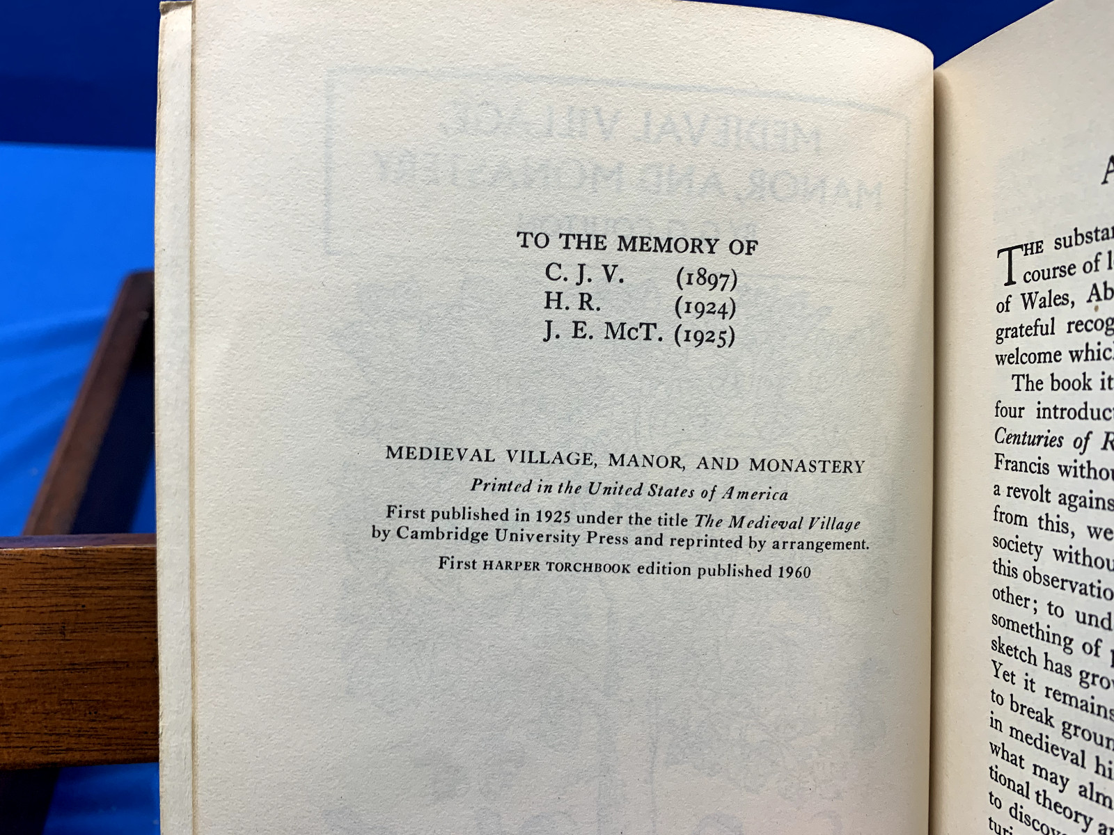 Medieval Village, Manor, and Monastery- G.G. Coulton, 1960
