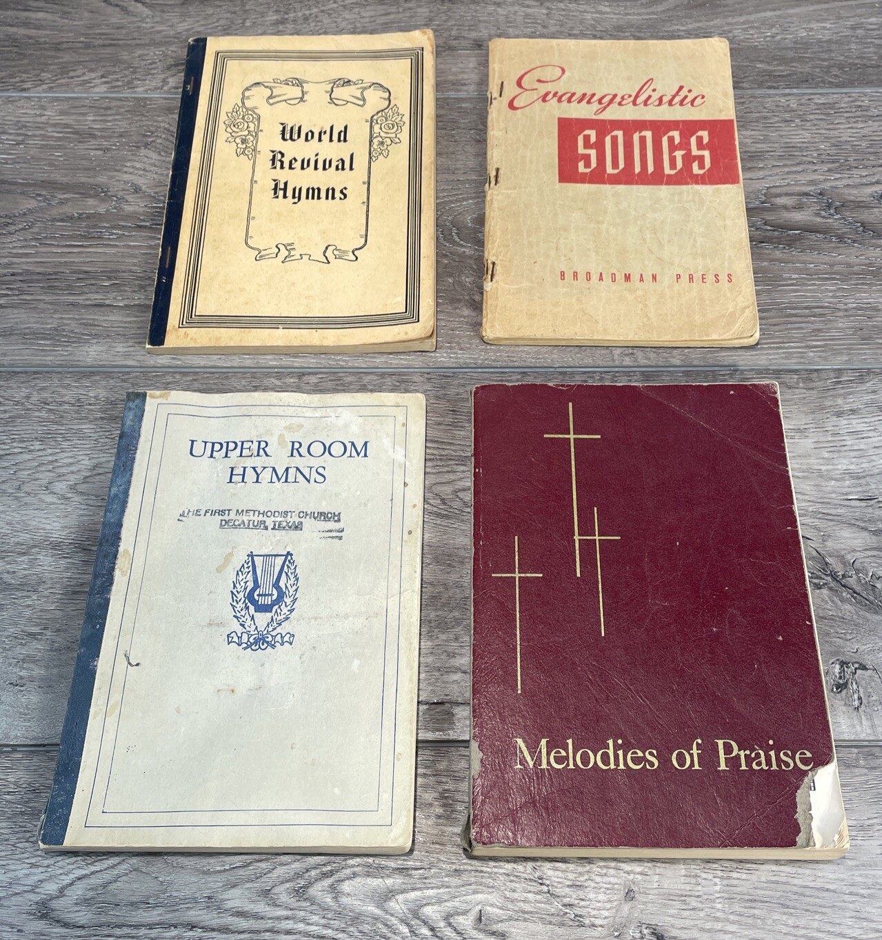 Vintage Rev Percy Crawford Hymnals Lot Of 4 1939-1948 Gospel Music Round Note