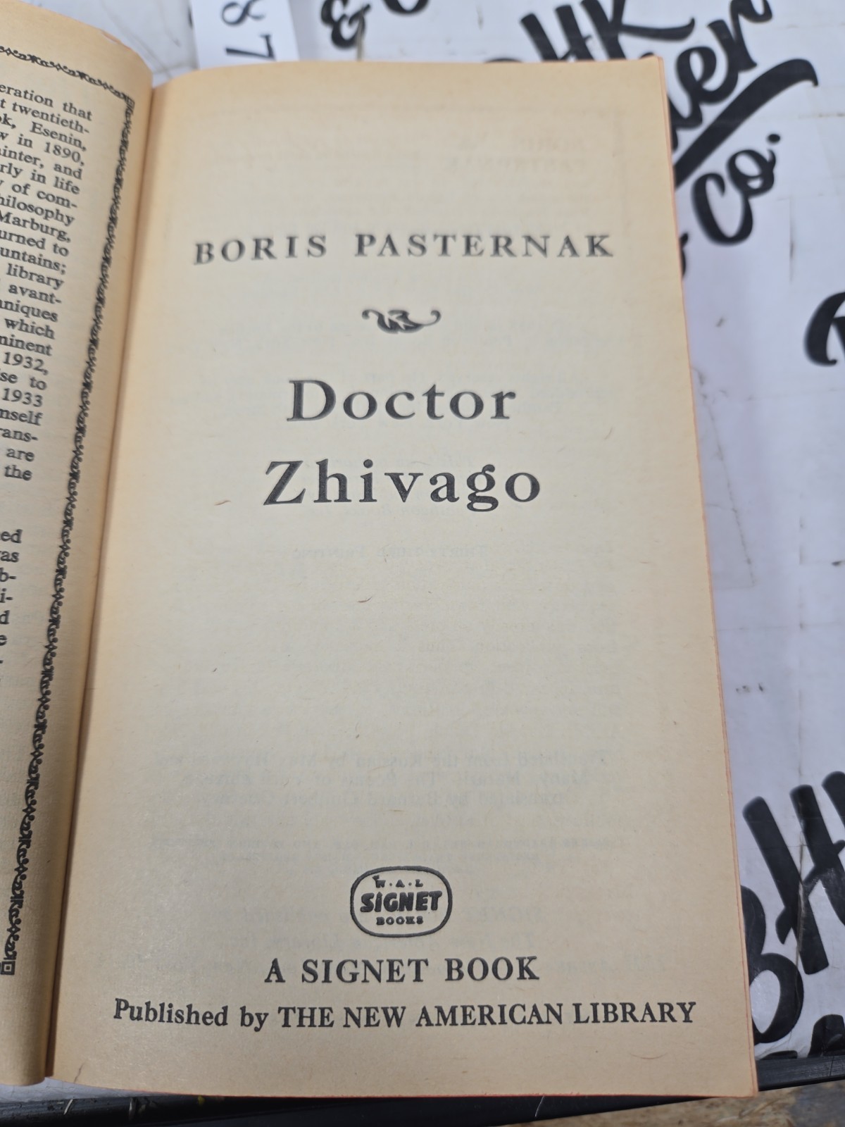 Vintage 1958 Doctor Zhivago by Boris Pasternak Paperback Signet Books