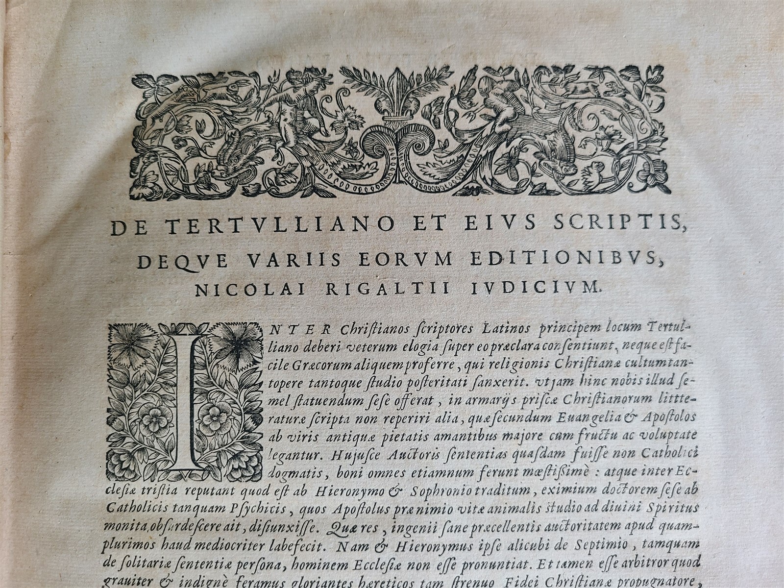 1664 OPERA AD VETUSTISSIMORUM EXEMPLARIUM FIDEM by TERTULLIAN Folio antique