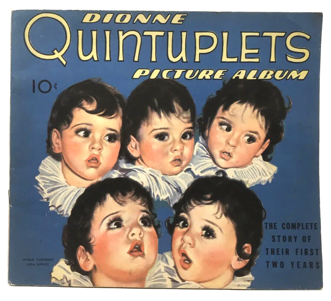 Vtg Dionne Quintuplets Picture Album Book Stephen Slesinger Dell Publishing 1936