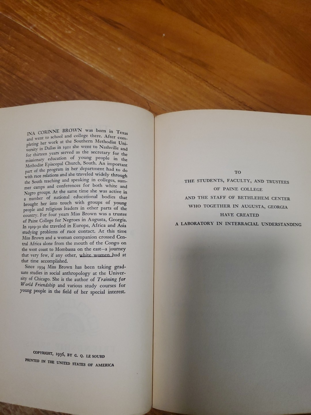 The Story of the American Negro By Brown, Ina Corinne 1936 Friendship Press HC