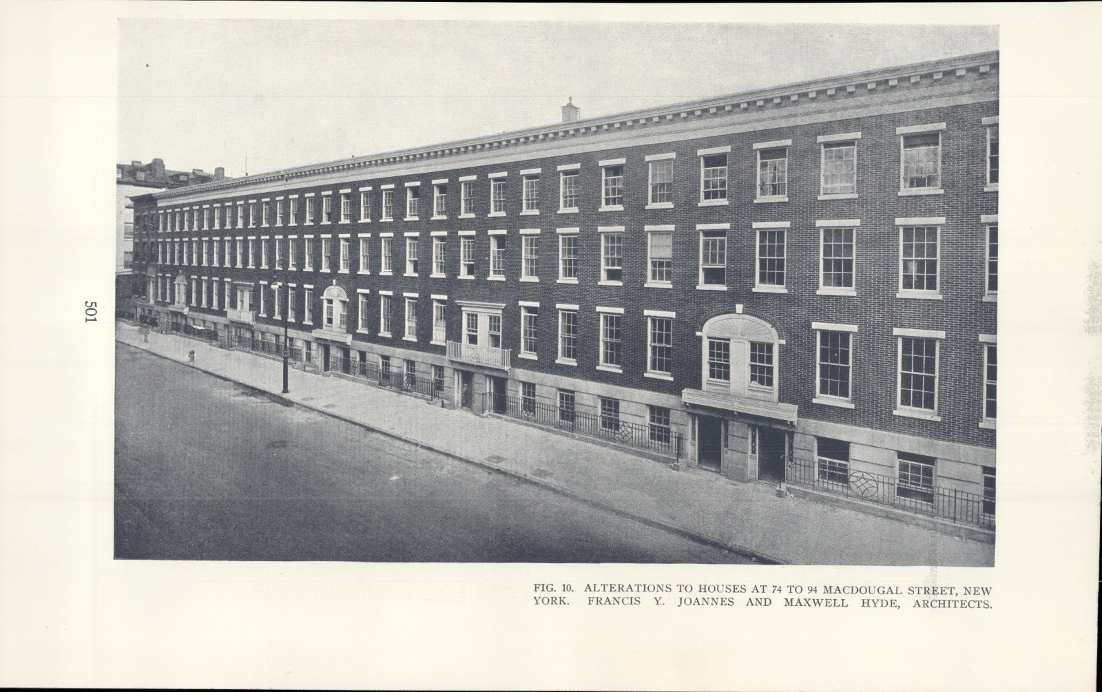 1921 * Houses 74 76 78 80 82 84 86 88 90 92 94 MacDougal St New York NY