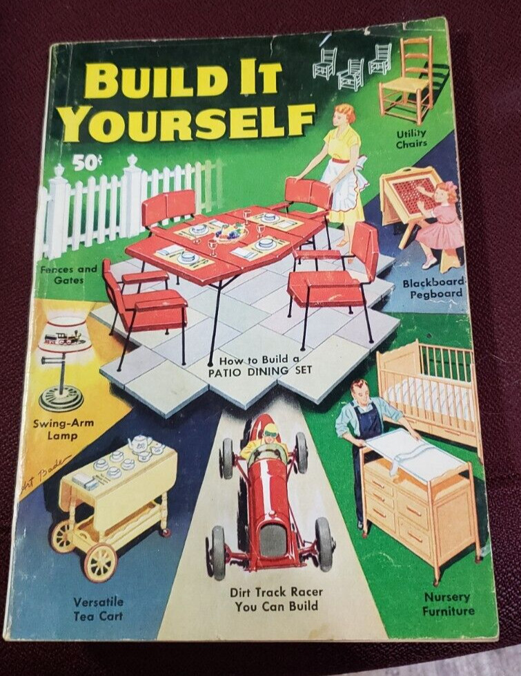 Building It Yourself Instructions DYI Dirt Bike Racer Fence Spice Cupboard 1954