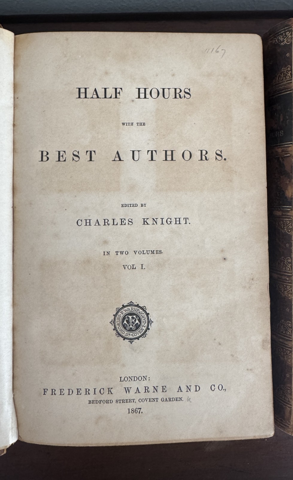 Antique Victorian Leather Bound Books Set of 3 | 1867 & 1891 | Charles Knight