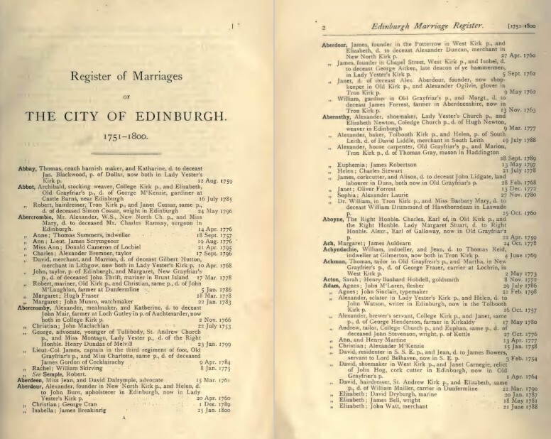 Scotland Scottish Records – Birth Marriage Death Burials – 52 Old Volumes on USB