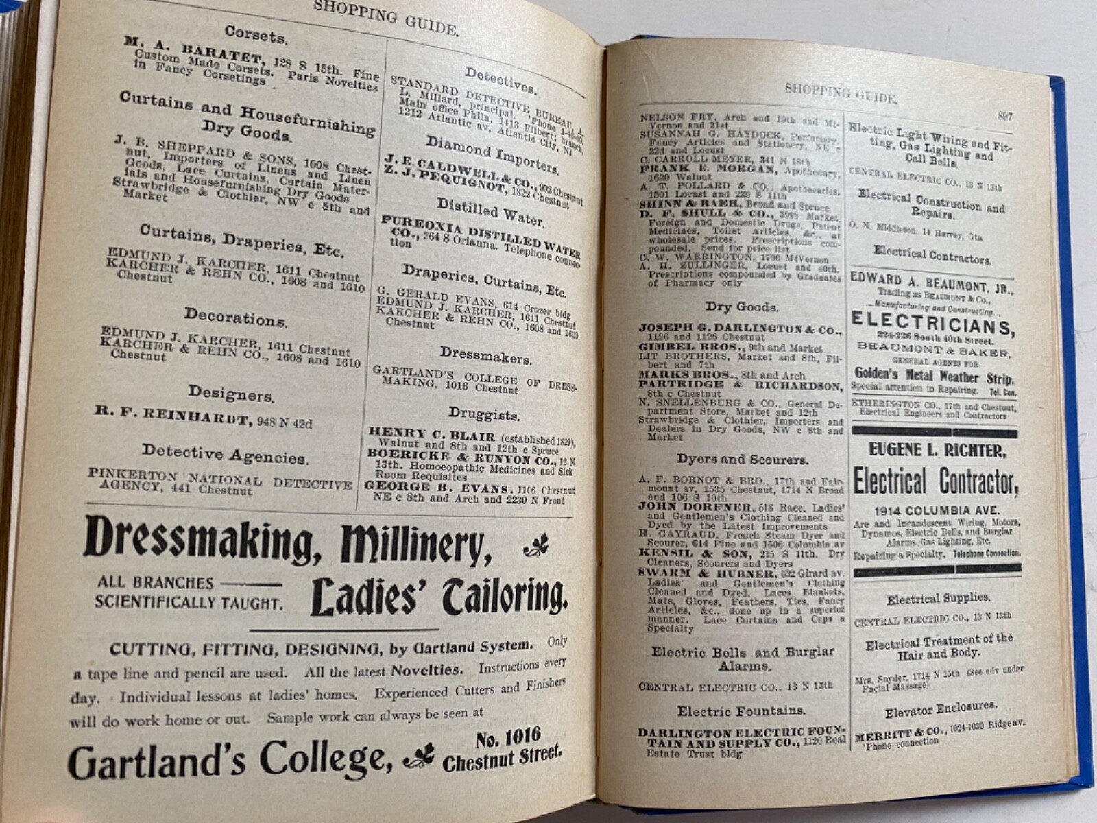 1901 – Boyd’s Philadelphia Blue Book a Services Directory – Excellent Condition!