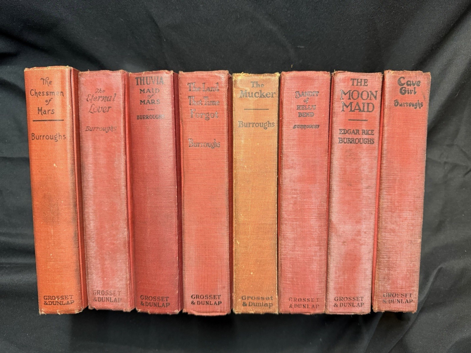 Edgar Rice Burroughs Vintage 8 Book Collection Signed/Dated By Orig Owner 1920s