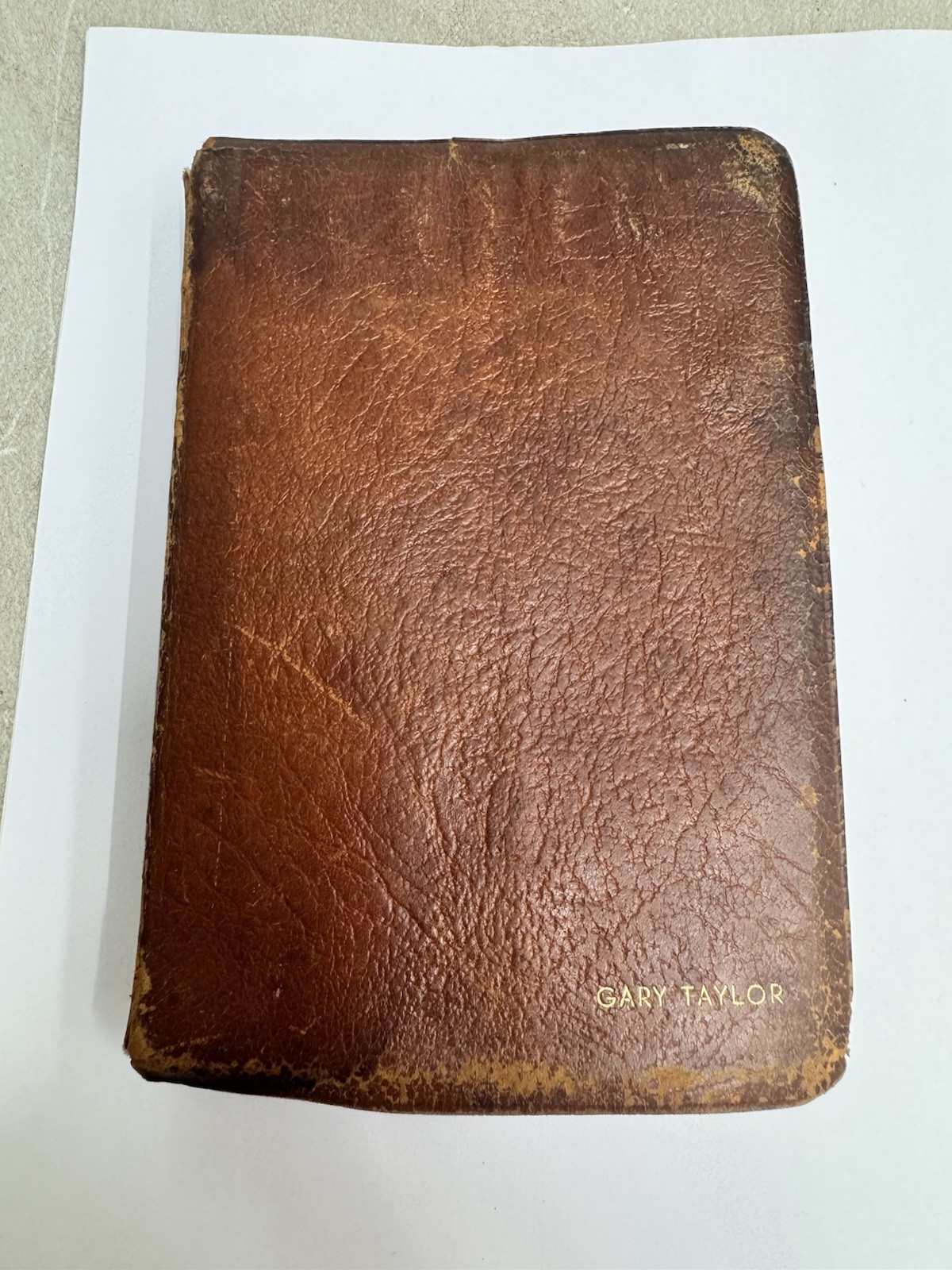 Vintage Cambridge Holy Bible KJV Red Letter Concordance Brown Leather Inscribed