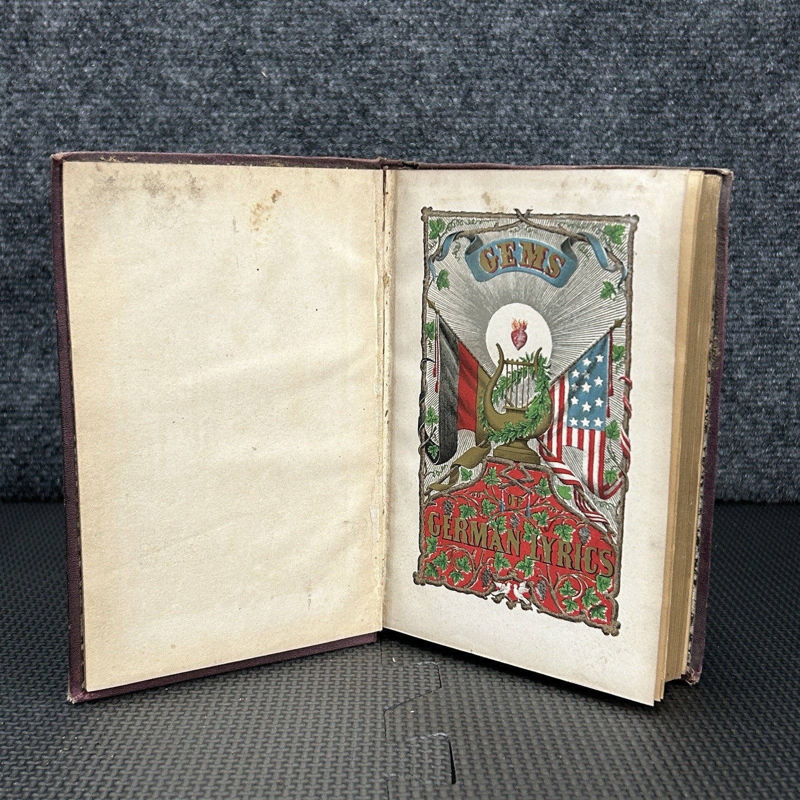 Vintage 1869 Gems of German Lyrics Book Henry D. Wireman Antique Poetry HC