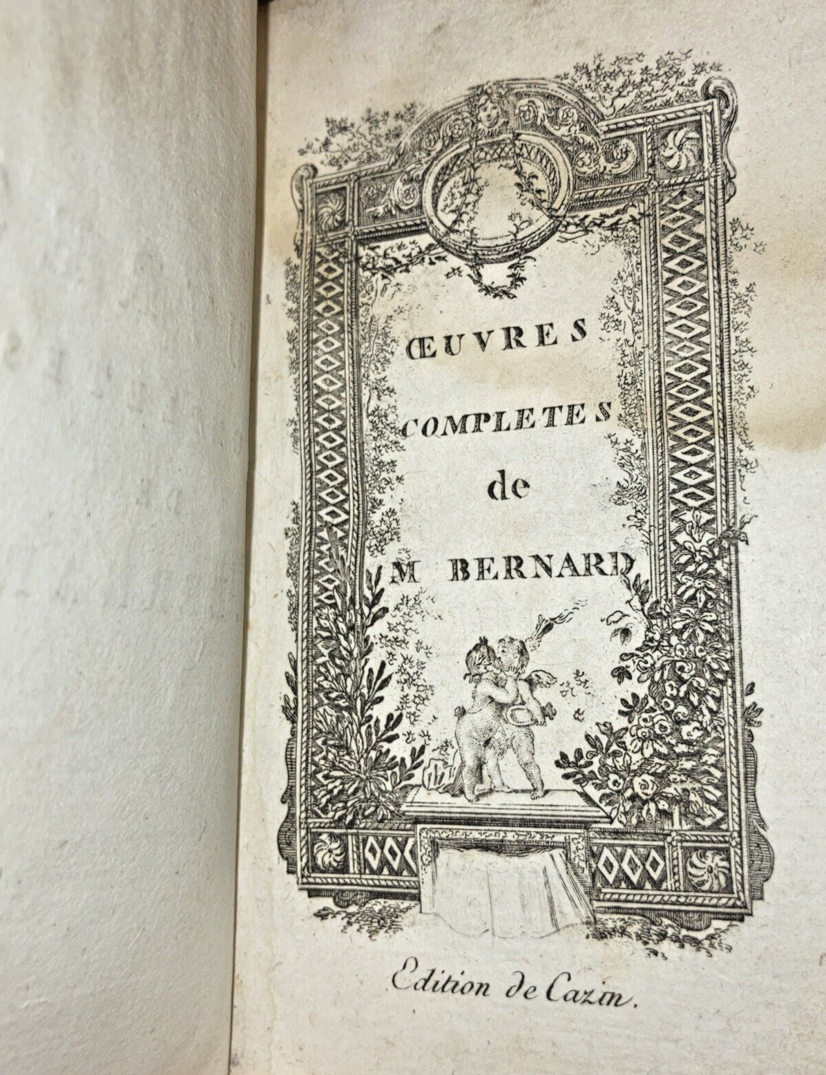 antique Oeuvres Completes de M. Bernard edition de Cezin French poems hardcover