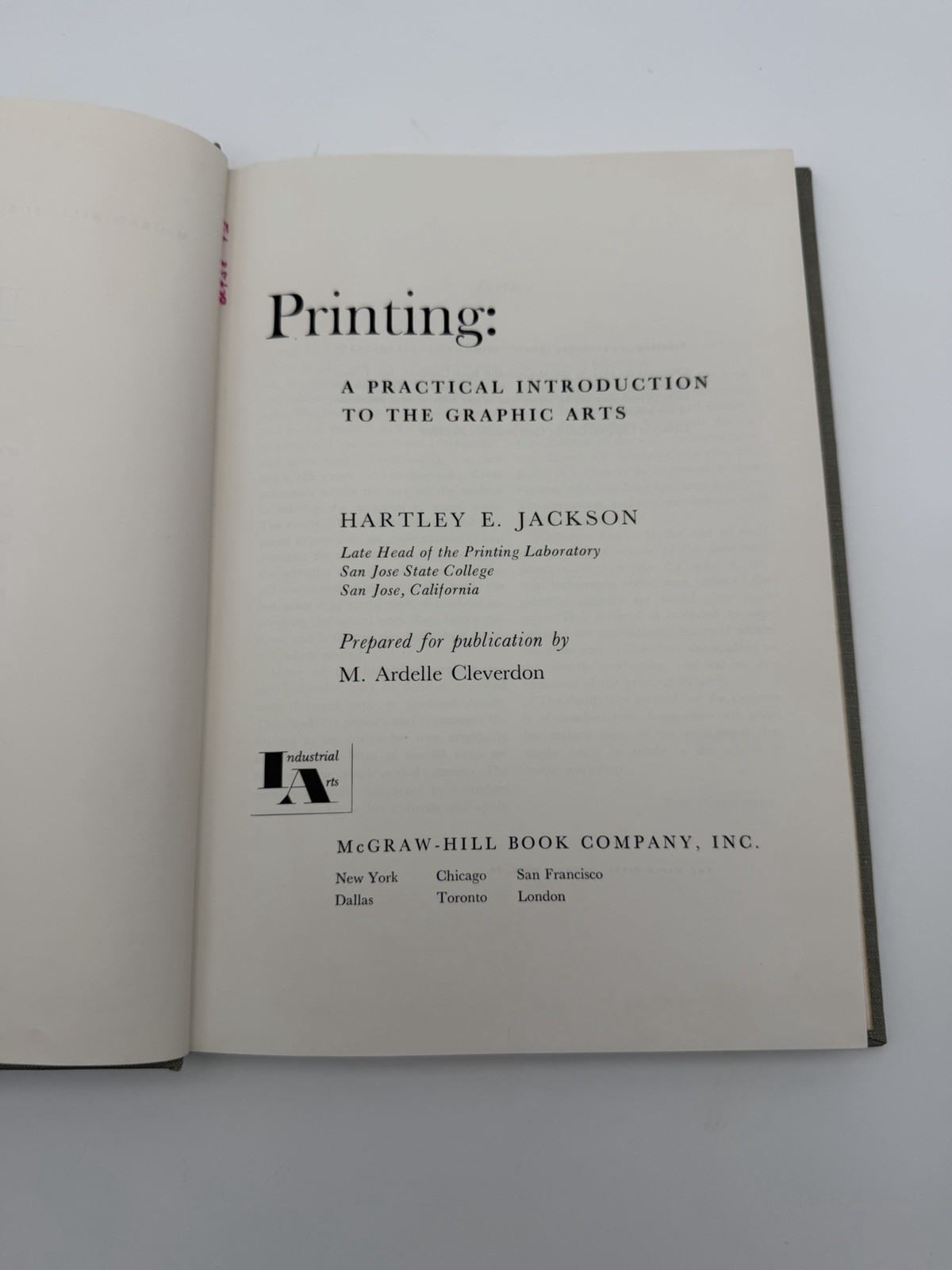 1957 Printing Graphic Arts Hartley Jackson Letterpress Book McGraw Hill HC