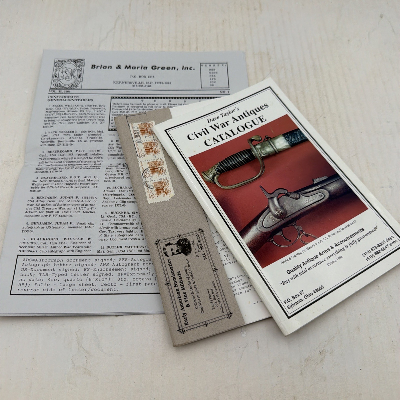 1990’s Civil War Antique Catalog’s Paperback Lot Of 3 F1A