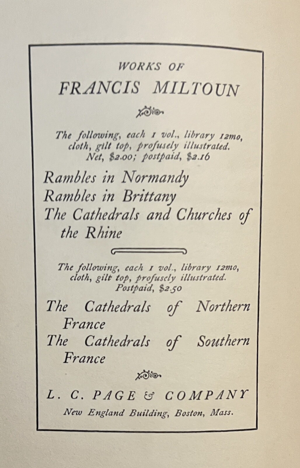 RAMBLES IN NORMANDY [Hardcover w/Deckle Edges – 1906] Francis Miltoun