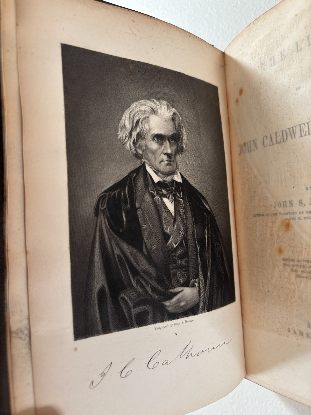 1850 The Life of John Caldwell Calhoun by John Jenkins SOUTH CAROLINA Politician